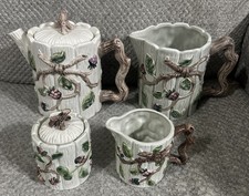 Vintage Fitz & Floyd OCI Wild Berry Teapot, Pitcher Creamer & Sugar Set EUC picture