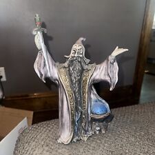 Ceramic Wizard Statue With Sword  Hand Painted 12 Inches Tall VTG Alchemy picture