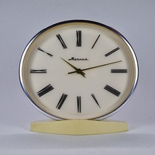 Vintage Soviet Mechanical Desk Clock Molniya GOST 3309-65 USSR 1960s Molnija picture
