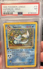 Pokémon 1999 Jungle Vaporeon Holo 1st Edition #12 PSA 7 67363281 picture