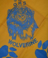 Vintage Quitman High School Louisiana Wolverines Yellow Bandana handkerchief picture