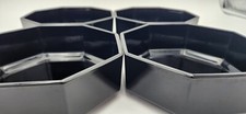1980s Arcoroc France Octime Black Glass Octagon Soup Bowls Set of 4 Vintage picture