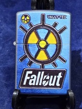 New Xantai Fallout Vault-Tec Windproof Flip Top Lighter Blue Video Game Gift  picture