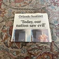 Orlando Sentinel (Sep 12 2001) Today Our Nation Saw Evil 9/11- Day of Terror picture
