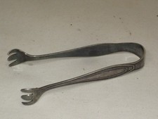 antique silver-plated sugar cube tong tongs Simeon George H. Rogers *monogram picture