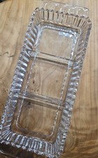Glass Divided Relish Tray 3 Sections.  10