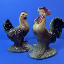 VINTAGE Shawnee  ROOSTER & HEN~BEAUTIFUL PAIR.. picture