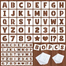 80Pcs Letter Stencils Reusable Alphabet and Number Stencil,1Inch&2Inch picture