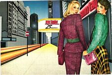 Vintage Postcard 4x6- Two fashionable women by Ann Taylor sign, New York, NY picture