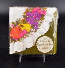 Vintage 1970s Hallmark 20 Round Napkins Fruit New Open Pkg NOS picture