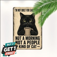 Dont Like Morning People Tin Sign Funny Sarcastic Quote Metal Wall Art Plaque picture