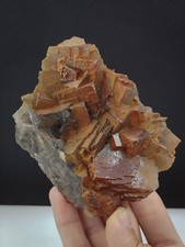 502g Natural Cubic Fluorite Crystal Specimen Mineral With Iron Oxide Coating picture