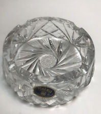 Vintage  Bohemia Crystal Ashtray Hand Cut Heavy Lead Crystal  5 x 2 14 New  picture