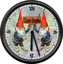 Gnome I Love Gnomes Garden Elf Art Sign Wall Clock #331 picture
