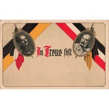 WWI German Patriotic Postcard In Treue Fest Kaiser Wilhelm II Franz Joseph 1916 picture