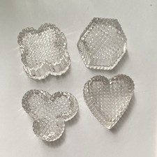 Antique Westmoreland #200 EAPG Glass Salt Cellars Lot 4 Heart Clover Hexagon picture