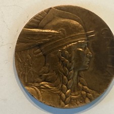 FRENCH GALLIA WW1 MEDAL  36MM MEDAL PENDANT BY PILLET AND A BERTRAND picture