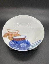 Vintage Arita Nabeshima Three Jars Porcelain Dish Signed Seihi Tsuji Sei Japan picture