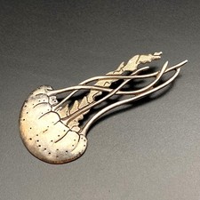Vintage Southwestern Sea Nettle Jellyfish Sterling Silver Brooch Pin picture