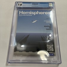 United Airlines Final Hemispheres Magazine CGC Graded 7.0 Ready For Display 👀 picture