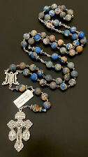 Semi Precious Blue Imperial Jasper 10mm Stone 28” Rosary, Pardon Crucifix W Tag picture