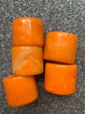 5Pcs Excellent Rare Hand Made Chinese Orange Jade Thumb Rings  picture