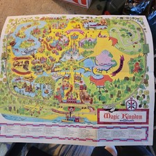 Original 1971 Walt Disney World Guide to the Magic Kingdom Souvenir Fun Map picture