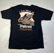 Harley Davidson Henderson NV T Shirt Large Black Biker Motorcycle Graphic Tee picture