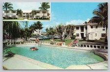 Fort Lauderdale Florida, Fleetwood Apartments Advertising Pool, Vintage Postcard picture
