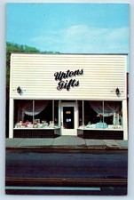 1966 Wheeling West Virginia WV Postcard Uptons Gifts Route 40 Elm Grove Building picture