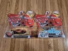 DISNEY PIXAR CARS TOON BURNT LIGHTNING McQUEEN & Dr. Mater Lot Read Description picture