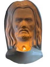 Vintage 3d Jesus Nightlight White Ceramic Convex 8-Inch Christian Decor Works picture