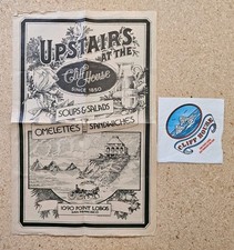 1980 SAN FRANCISCO UPSTAIRS CLIFF HOUSE OMELETTE PALACE RESTAURANT MENU & NAPKIN picture