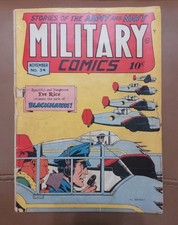 Military Comics #34 Unrestored Golden Age WWII Blackhawk Quality 1944  picture