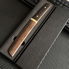 VG10 Damascus Knife Ebony Wood Handle Sheath Full Tang Outdoor Camping EDC Tool picture