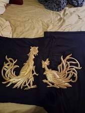 Pair of Vintage Mid Century Syroco Gold Wood Roosters Wall Decor Regency picture