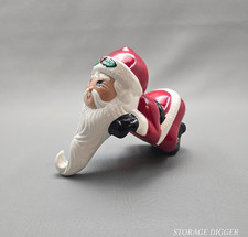 Vintage 1985 AMP Christmas Santa Claus Stocking Hanger Beard Hook Hand Painted picture