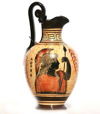 Ceramic Vase Pot Pottery Greek black-figure Painting Goddess Athena Handmade picture