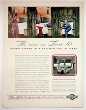 1938 Pullman Train Travel Magazine Ad Sleeping Car Berths Vintage Chicago picture