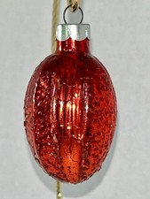 VTG Premier Corning Red Textured Glass Christmas Ornament USA 2.5” Excellent Con picture