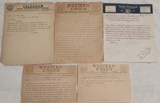 Antique Western Union/Postal Telegraph Co. Telegram Lot Of 5 JOHN EDGAR HOOVER picture