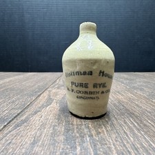 Vintage Stoneware Mini Jug Hoffman House Pure Rye H.F. Corbin & Co Cincinnati OH picture