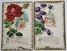PR 1908 LANGUAGE OF FLOWERS POEM PCs ROSE G P R JAMES VIOLETS S C EDGARTON picture