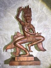 cambodian khmer hand carved wooden statue Artisans  Apsara D’angkor **read** picture