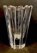 Orrefors Design Laus Hellsten Clear Crystal Scalloped Corona Mini Vase 5.5” Swed picture