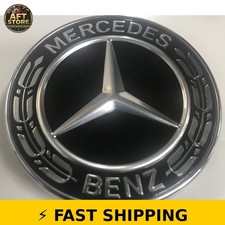 Mercedes Benz Genuine Hood Star Emblem Badge - Chrome/Black picture
