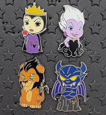 2024 Disney WDW Hidden Mickey Pin Villains Toddler Queen Chernabog Scar Ursula  picture
