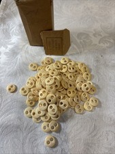 Vintage Antique Bone Corset Buttons 2 Hole Lot of 130 picture