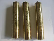3 HEAVY SCROLLED BRASS WEIGHTS FOR GRANDFATHER CLOCK picture