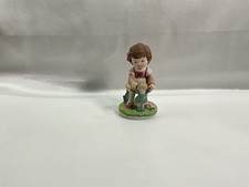 Vintage Enesco Imports Taiwan Porcelain Girl Figurine w Doll Child KW1440 4.75